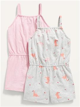 2-Pack Sleeveless Jersey Romper for Toddler Girls