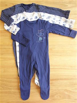 Baby Boy 3 Piece Pack Sleepsuit