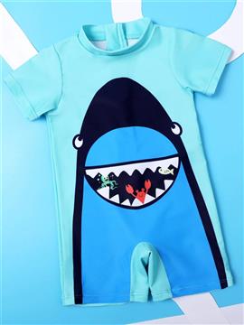 Baby Boy Shark Print One Piece Swimsuit