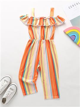 Color Striped Off Shoulder Sling Bodysuit