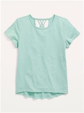 Softest Lattice-Back Tee for Girls